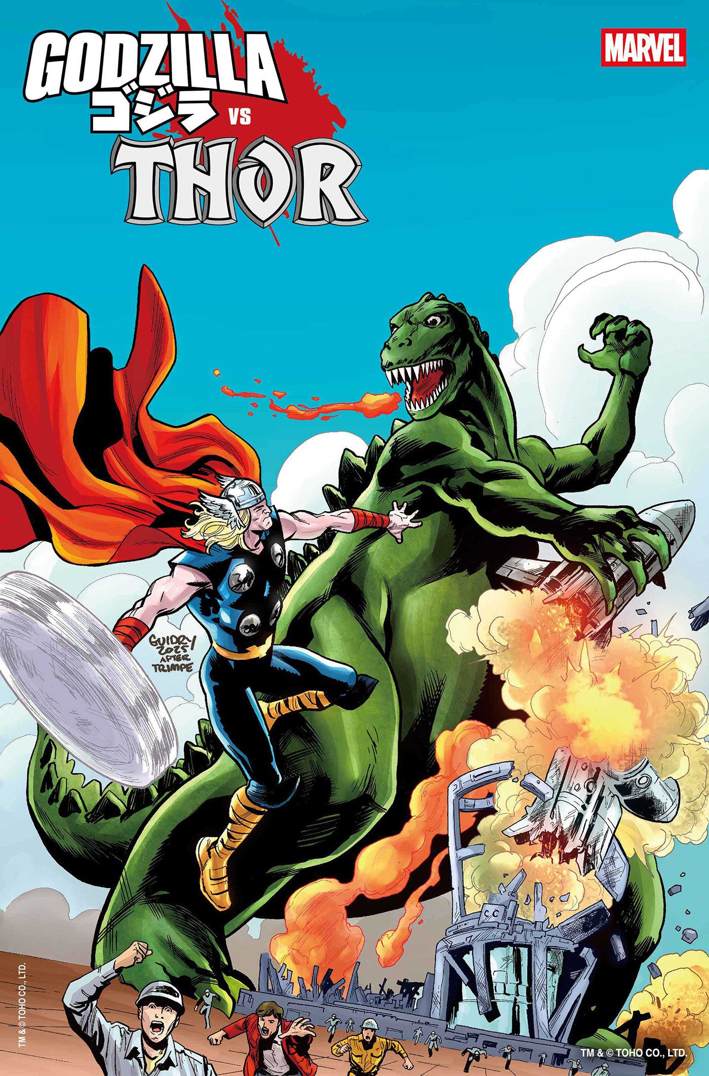 Godzilla vs. Thor #1 Gavin Guidry Godzilla King Of The Monsters Homage Variant | Game Master's Emporium (The New GME)