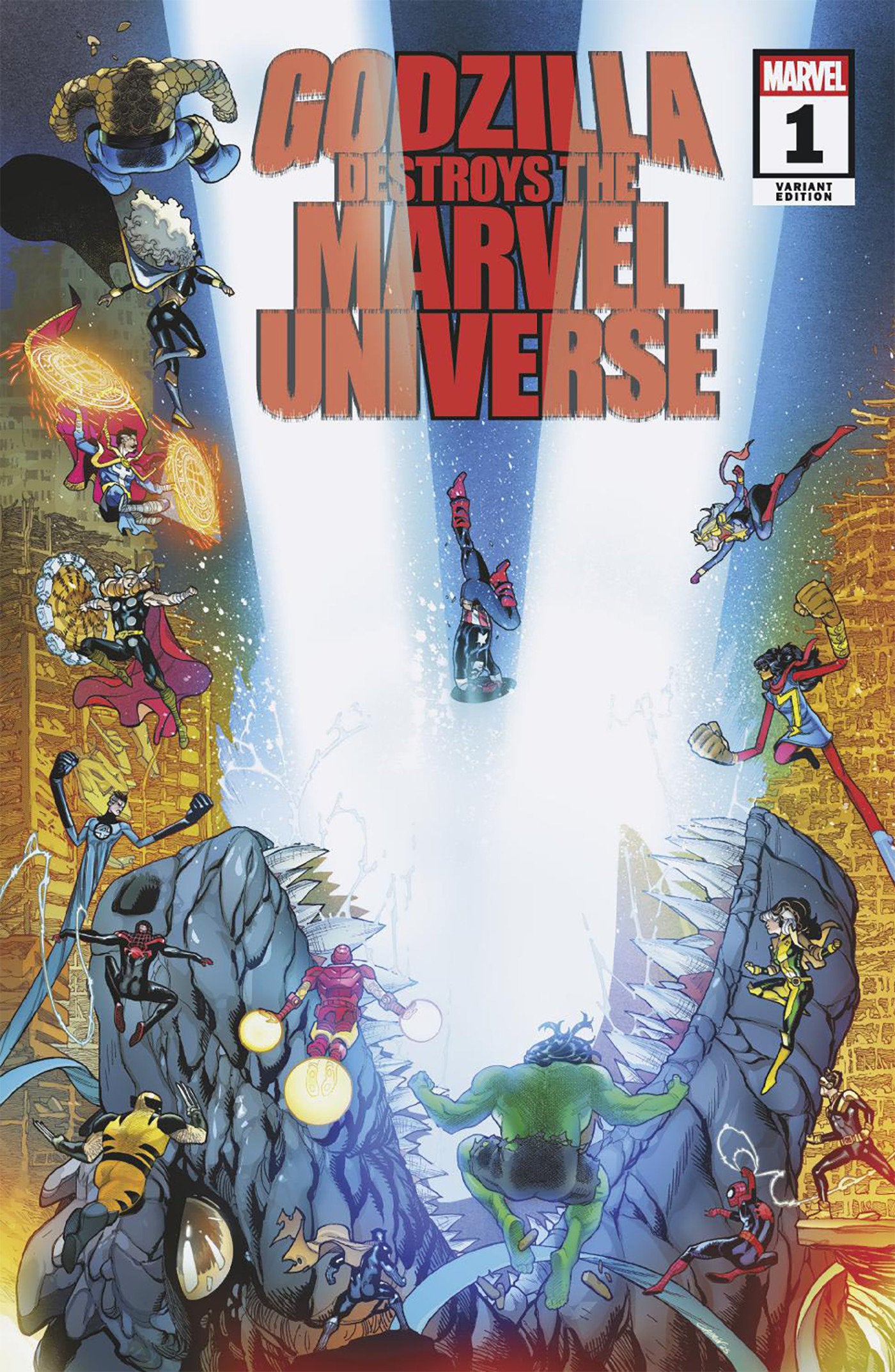 Godzilla Destroys The Marvel Universe #1 Javier Garron Variant | Game Master's Emporium (The New GME)