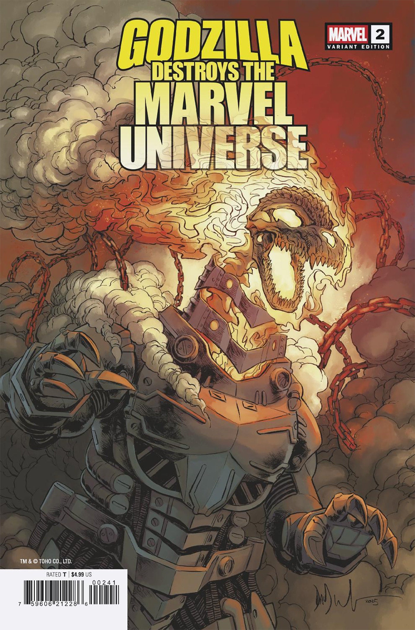 Godzilla Destroys The Marvel Universe #2 Dave Wachter Marvelized Mecha-Ghost Riderzilla Variant | Game Master's Emporium (The New GME)