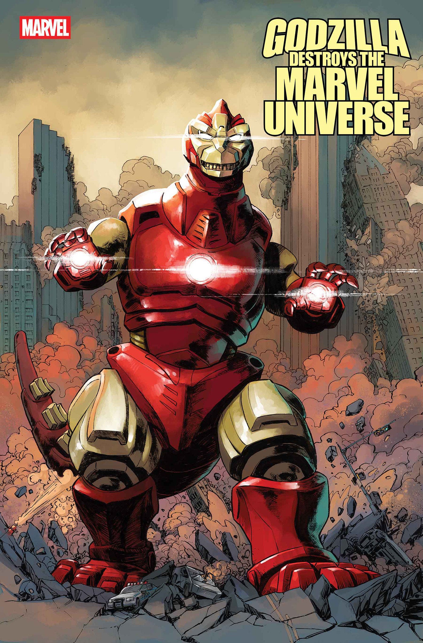 Godzilla Destroys The Marvel Universe #3 Dave Wachter Marvelized Iron Man Zilla Variant | Game Master's Emporium (The New GME)
