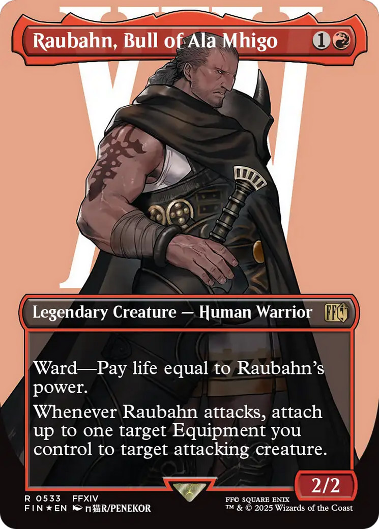 Raubahn, Bull of Ala Mhigo (Borderless) (Surge Foil) [FINAL FANTASY] | Game Master's Emporium (The New GME)