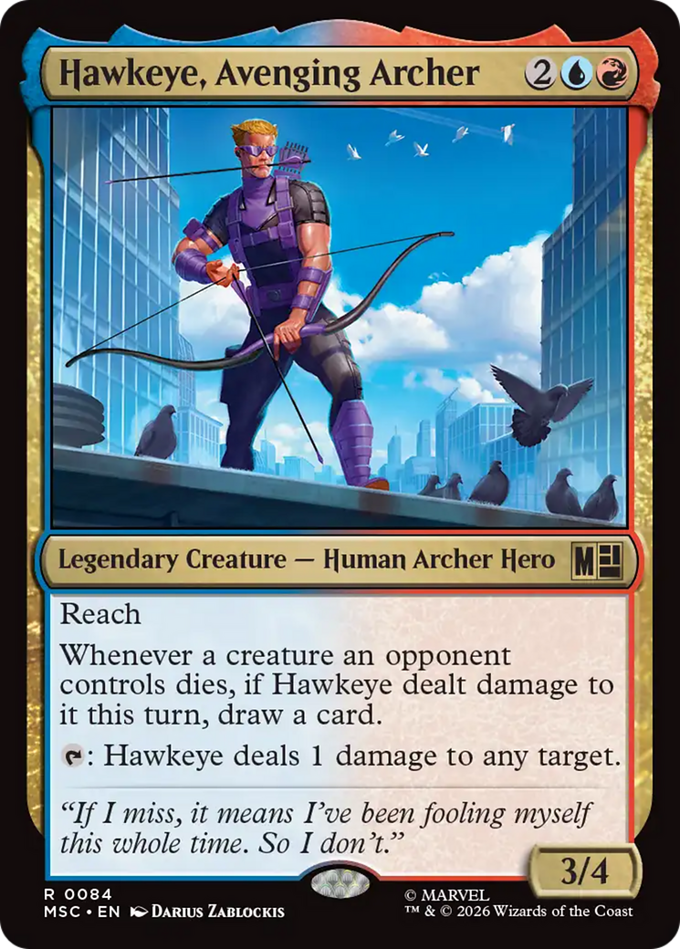 Hawkeye, Avenging Archer (Surge Foil) [Marvel Super Heroes Commander] | Game Master's Emporium (The New GME)