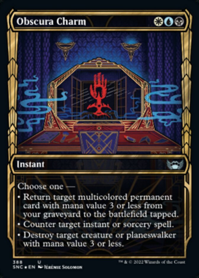 Obscura Charm (Showcase Golden Age Gilded Foil) [Streets of New Capenna] | Game Master's Emporium (The New GME)