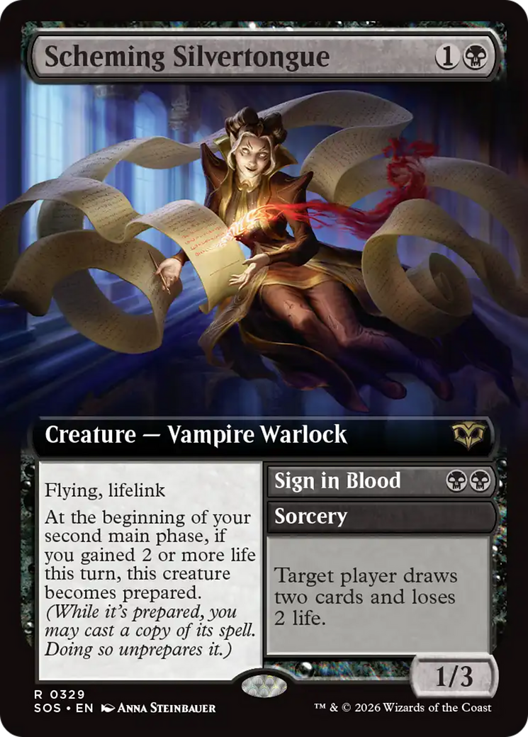 Scheming Silvertongue (Extended Art) [Secrets of Strixhaven] | Game Master's Emporium (The New GME)