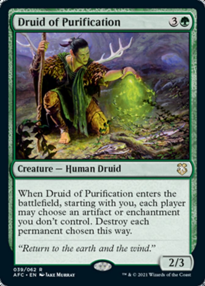 Druid of Purification [Dungeons & Dragons: Adventures in the Forgotten Realms Commander] | Game Master's Emporium (The New GME)