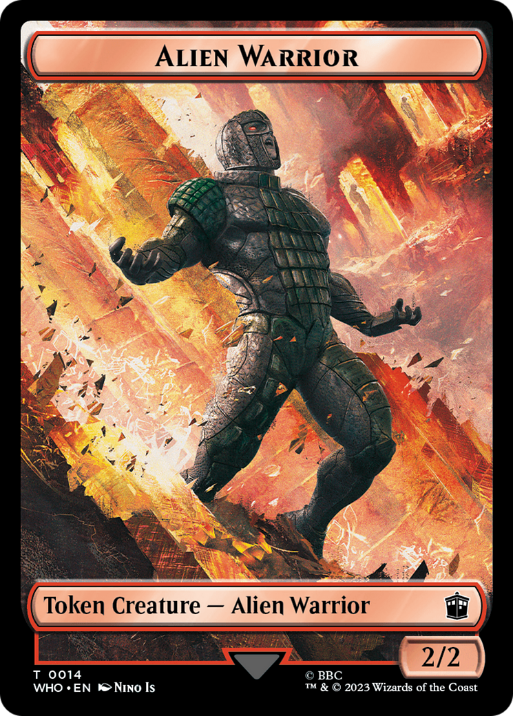 Alien Rhino // Alien Warrior Double-Sided Token [Doctor Who Tokens] | Game Master's Emporium (The New GME)