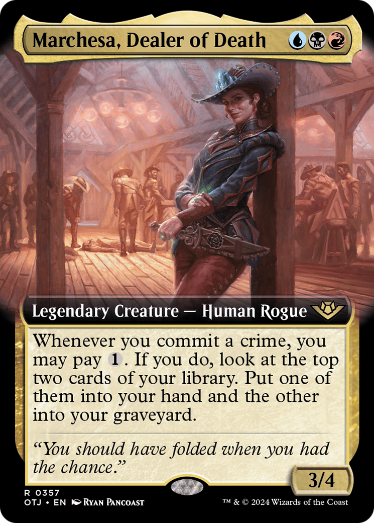 Marchesa, Dealer of Death (Extended Art) [Outlaws of Thunder Junction] | Game Master's Emporium (The New GME)