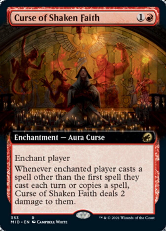 Curse of Shaken Faith (Extended Art) [Innistrad: Midnight Hunt] | Game Master's Emporium (The New GME)