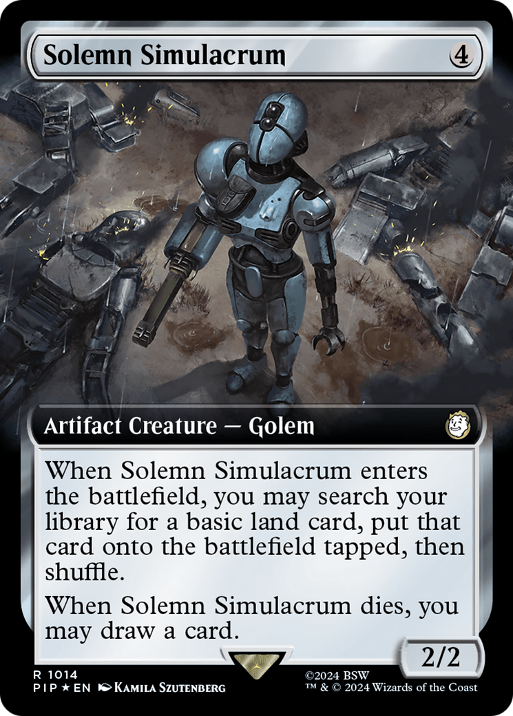 Solemn Simulacrum (Extended Art) (Surge Foil) [Fallout] | Game Master's Emporium (The New GME)