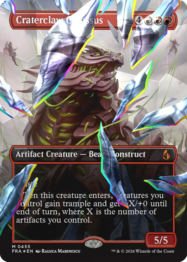 Craterclaw Colossus (Borderless) (Facet Foil) [Reality Fracture] | Game Master's Emporium (The New GME)