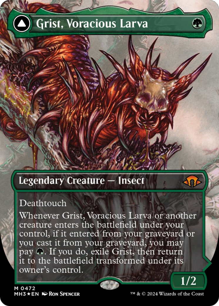 Grist, Voracious Larva // Grist, the Plague Swarm (Borderless) (Textured Foil) [Modern Horizons 3] | Game Master's Emporium (The New GME)