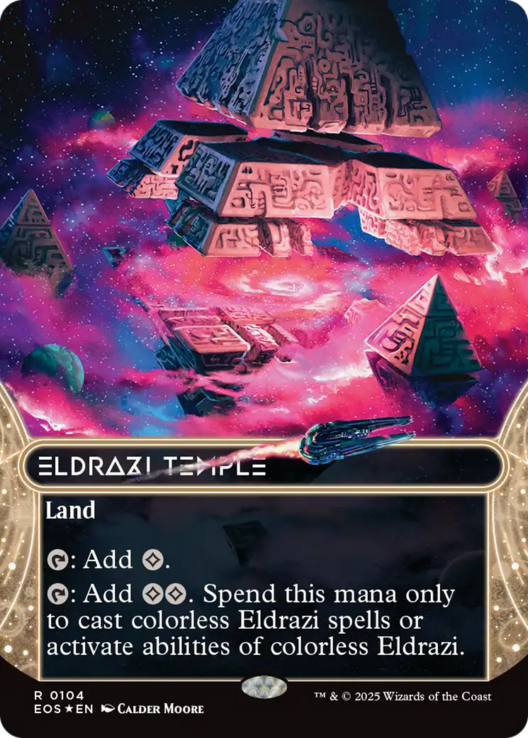 Eldrazi Temple (0104) (Borderless) (Galaxy Foil) [Edge of Eternities: Stellar Sights] | Game Master's Emporium (The New GME)
