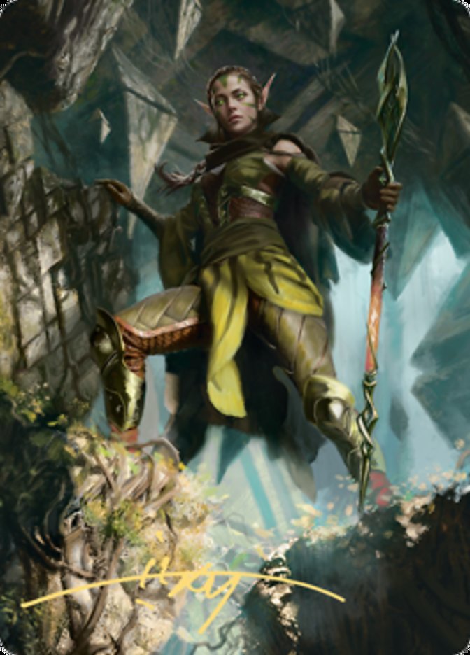 Nissa of Shadowed Boughs 1 Art Card (Gold-Stamped Signature) [Zendikar Rising Art Series] | Game Master's Emporium (The New GME)