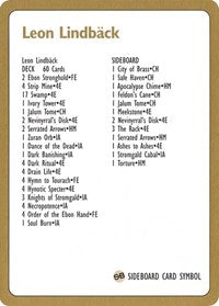 1996 Leon Lindback Decklist Card [World Championship Decks] | Game Master's Emporium (The New GME)