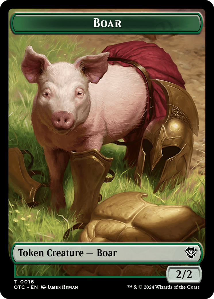 Boar // Drake Double-Sided Token [Outlaws of Thunder Junction Commander Tokens] | Game Master's Emporium (The New GME)