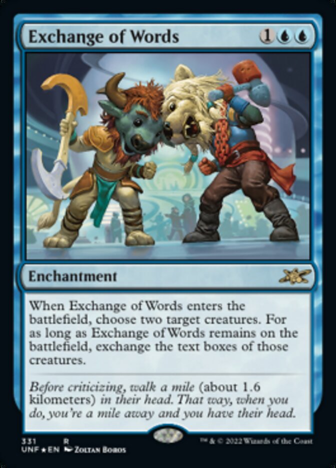 Exchange of Words (Galaxy Foil) [Unfinity] | Game Master's Emporium (The New GME)