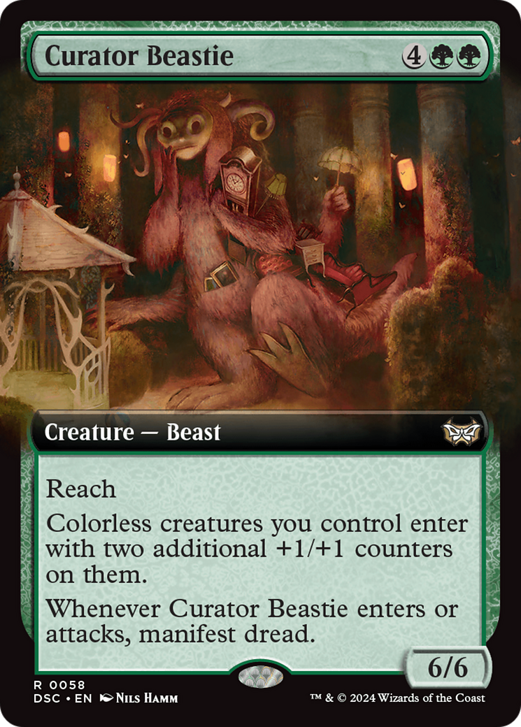 Curator Beastie (Extended Art) [Duskmourn: House of Horror Commander] | Game Master's Emporium (The New GME)