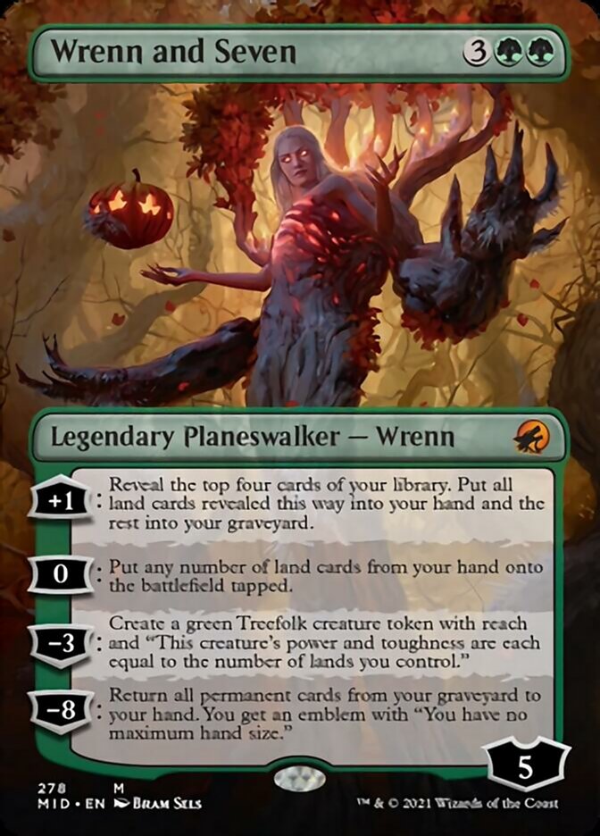 Wrenn and Seven (Borderless) [Innistrad: Midnight Hunt] | Game Master's Emporium (The New GME)