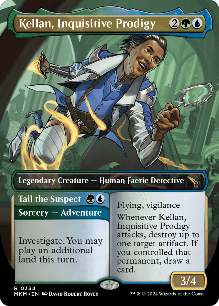 Kellan, Inquisitive Prodigy // Tail the Suspect (Borderless) [Murders at Karlov Manor] | Game Master's Emporium (The New GME)