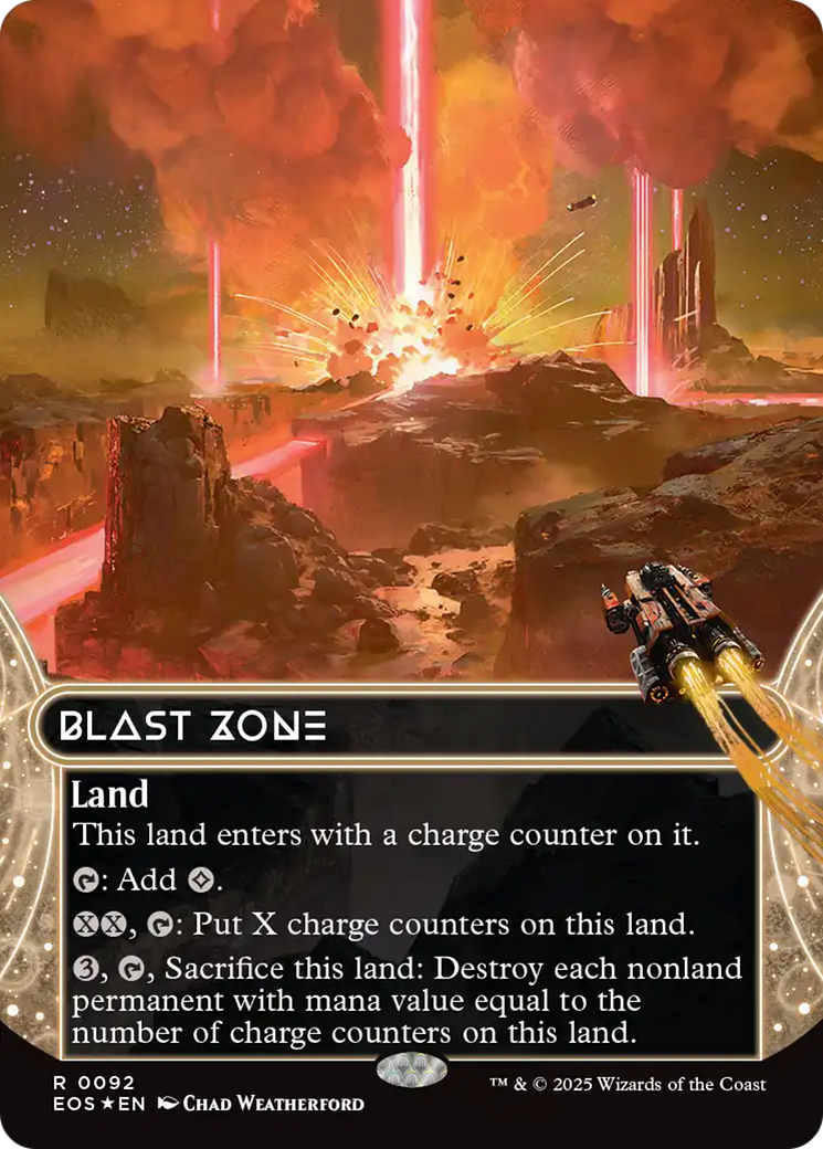 Blast Zone (0092) (Borderless) (Galaxy Foil) [Edge of Eternities: Stellar Sights] | Game Master's Emporium (The New GME)