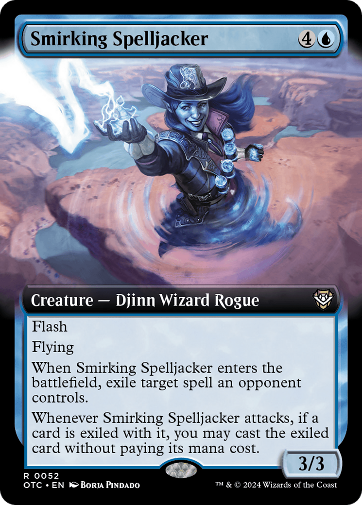 Smirking Spelljacker (Extended Art) [Outlaws of Thunder Junction Commander] | Game Master's Emporium (The New GME)