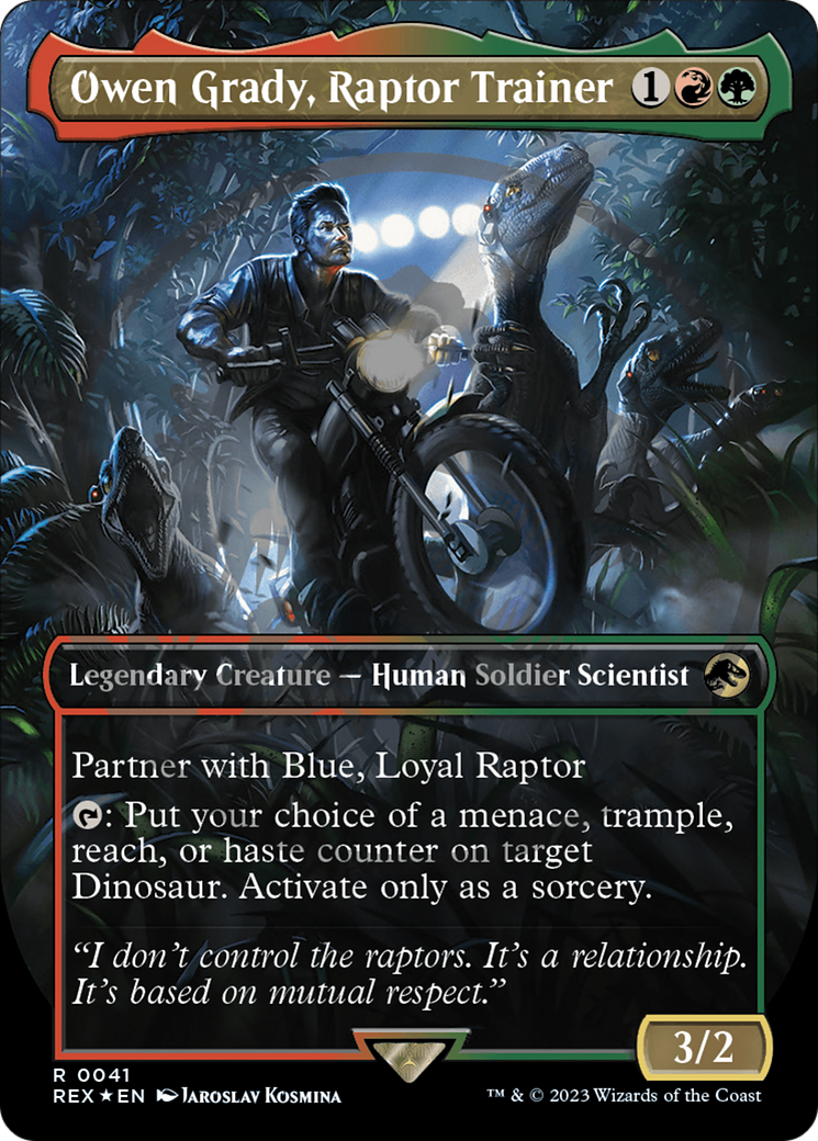 Owen Grady, Raptor Trainer (Emblem) (Borderless) [Jurassic World Collection Tokens] | Game Master's Emporium (The New GME)