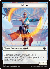 Bird // Monk Double-Sided Token [Tarkir: Dragonstorm Tokens] | Game Master's Emporium (The New GME)