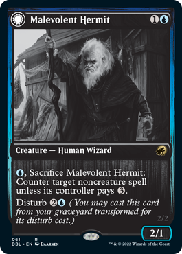 Malevolent Hermit // Benevolent Geist [Innistrad: Double Feature] | Game Master's Emporium (The New GME)