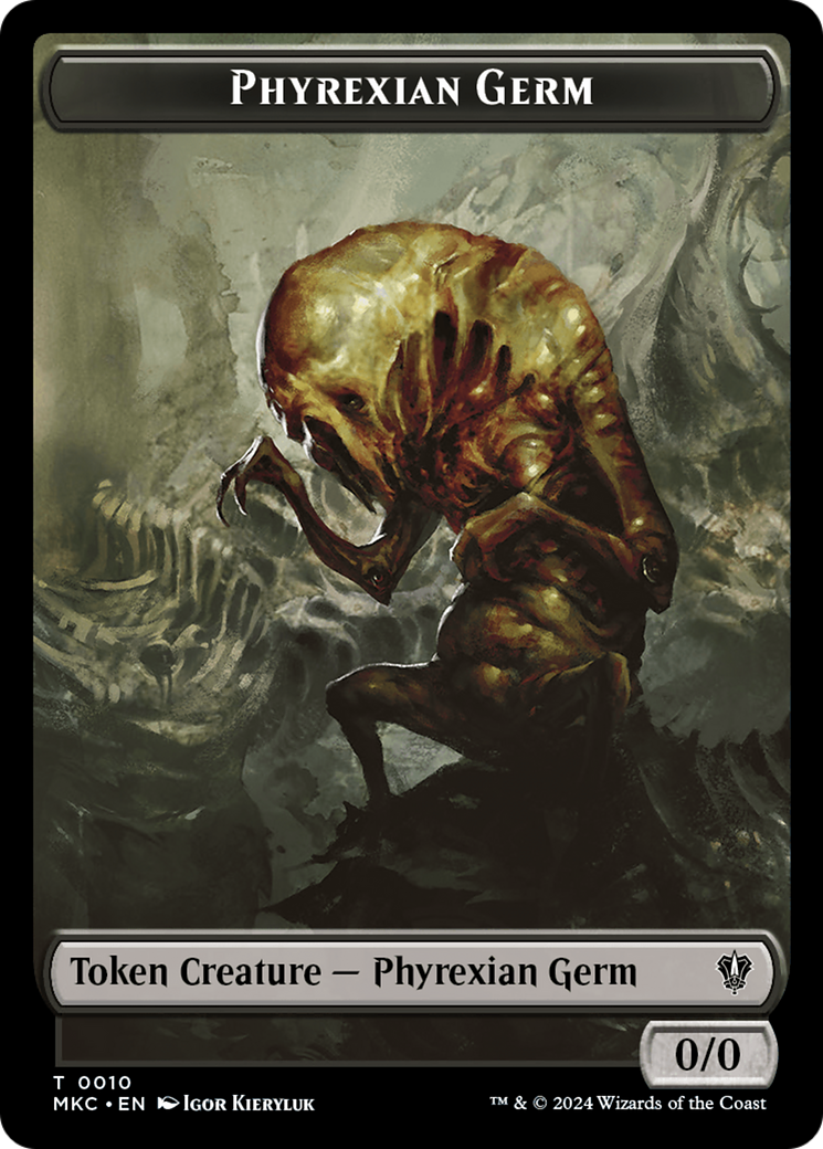 Spirit // Phyrexian Germ Double-Sided Token [Murders at Karlov Manor Commander Tokens] | Game Master's Emporium (The New GME)