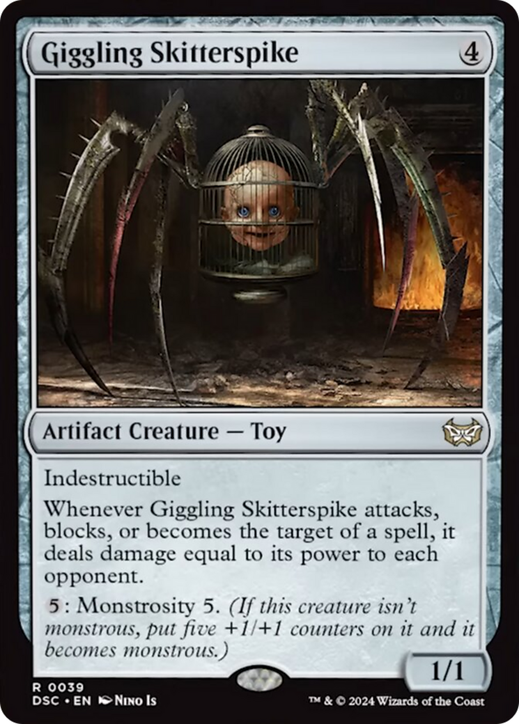 Giggling Skitterspike (Extended Art) [Duskmourn: House of Horror Commander] | Game Master's Emporium (The New GME)