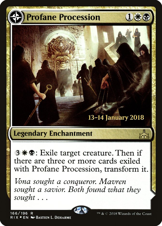 Profane Procession // Tomb of the Dusk Rose [Rivals of Ixalan Prerelease Promos] | Game Master's Emporium (The New GME)