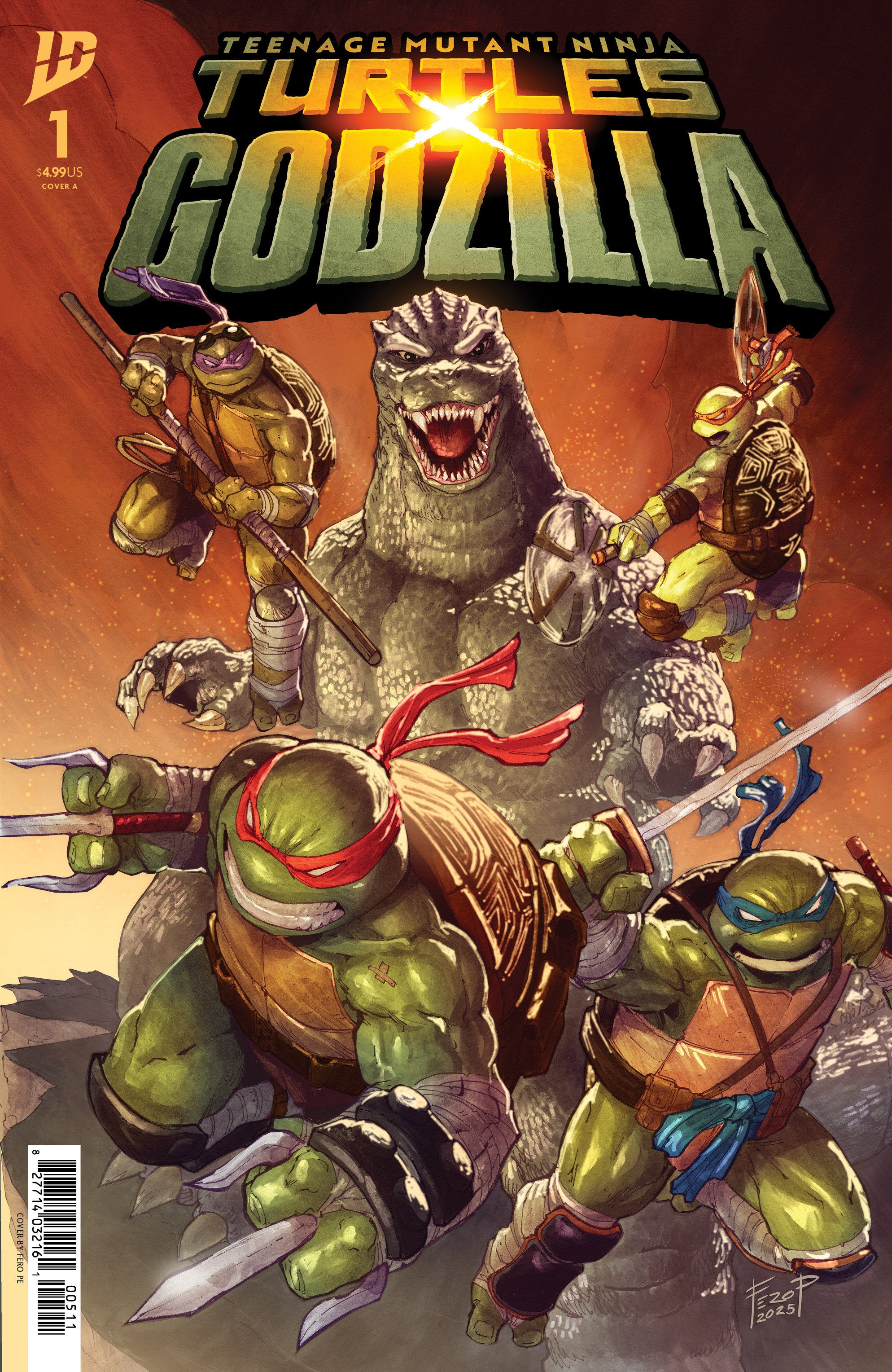 Teenage Mutant Ninja Turtles X Godzilla #1 Cover A (Pe) | Game Master's Emporium (The New GME)