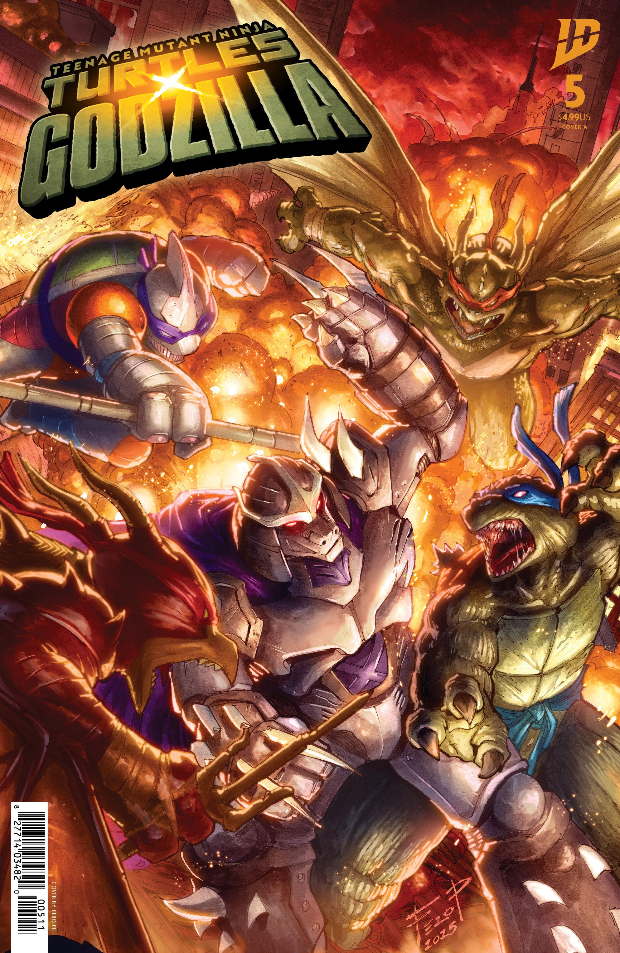 Teenage Mutant Ninja Turtles X Godzilla #5 Cover A (Pe) | Game Master's Emporium (The New GME)