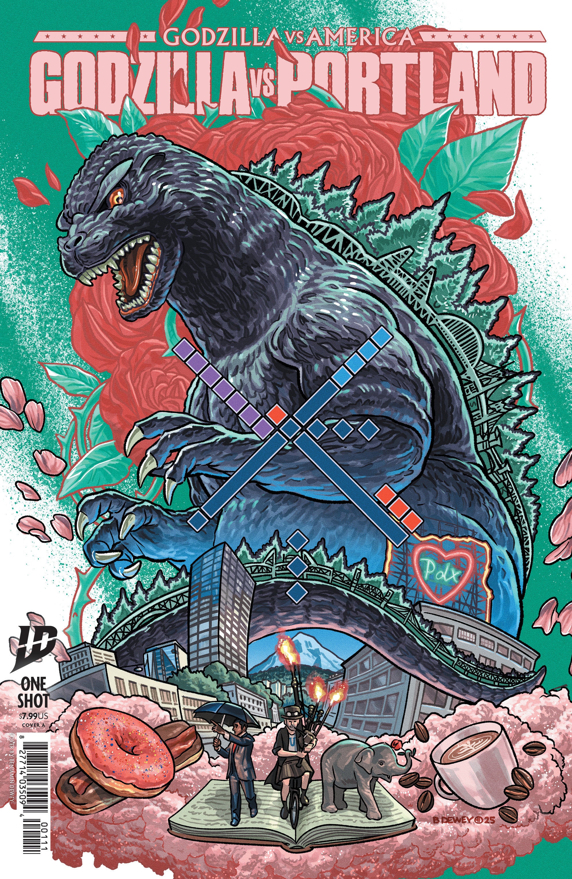 Godzilla vs. America: Portland Cover A (Dewey) | Game Master's Emporium (The New GME)
