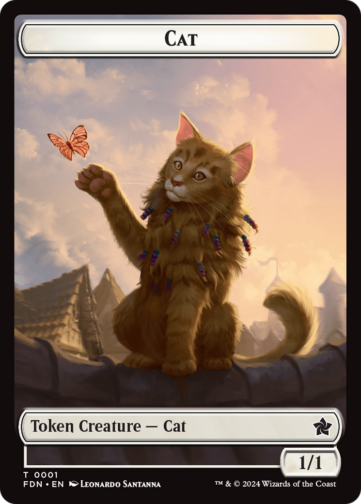 Cat (0001) // Cat (0002) Doubled-Sided Token [Foundations Tokens] | Game Master's Emporium (The New GME)