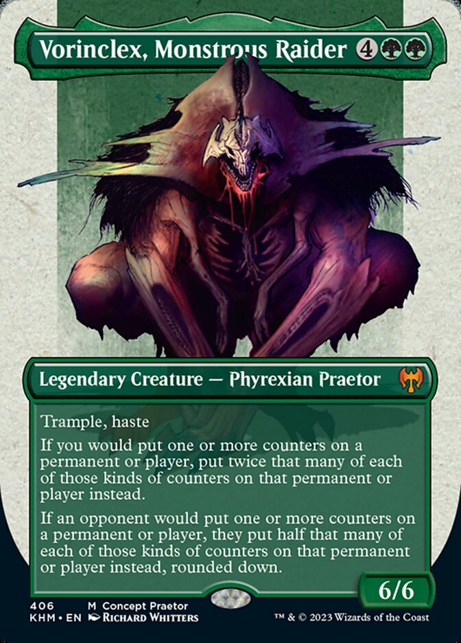 Vorinclex, Monstrous Raider (Borderless Concept Praetors) [Phyrexia: All Will Be One] | Game Master's Emporium (The New GME)