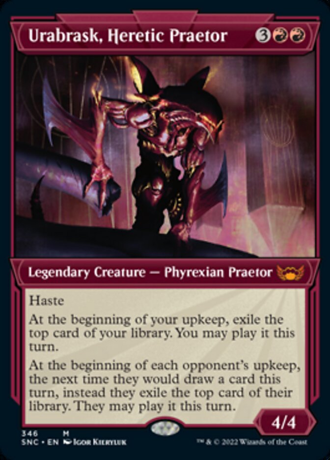 Urabrask, Heretic Praetor (Showcase Art Deco) [Streets of New Capenna] | Game Master's Emporium (The New GME)