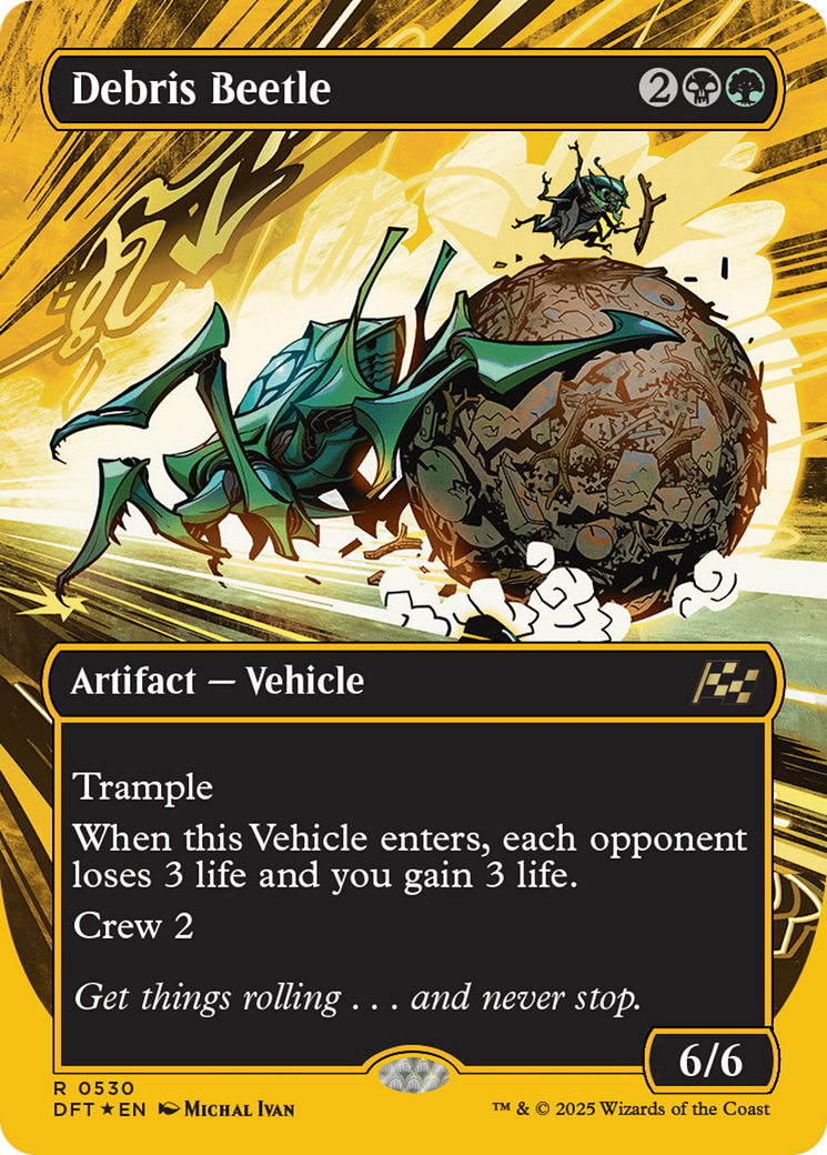 Debris Beetle (Borderless) (First-Place Foil) [Aetherdrift] | Game Master's Emporium (The New GME)