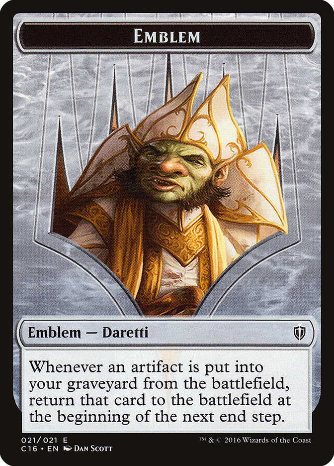 Daretti, Scrap Savant Emblem // Thopter Double-Sided Token [Commander 2016 Tokens] | Game Master's Emporium (The New GME)