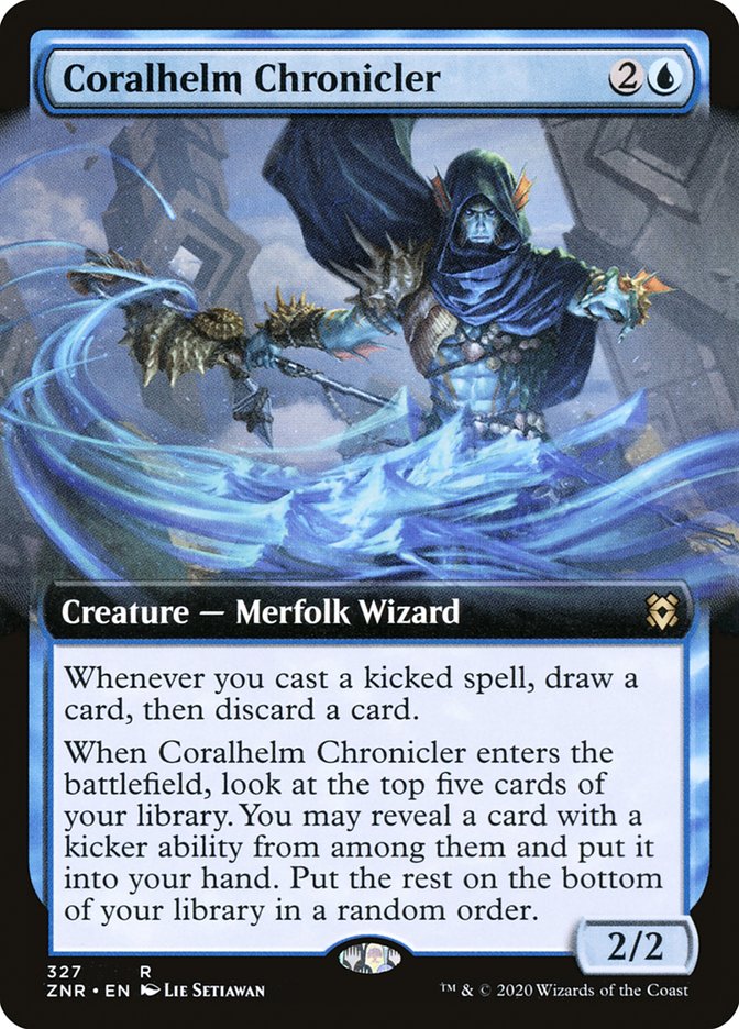 Coralhelm Chronicler (Extended Art) [Zendikar Rising] | Game Master's Emporium (The New GME)