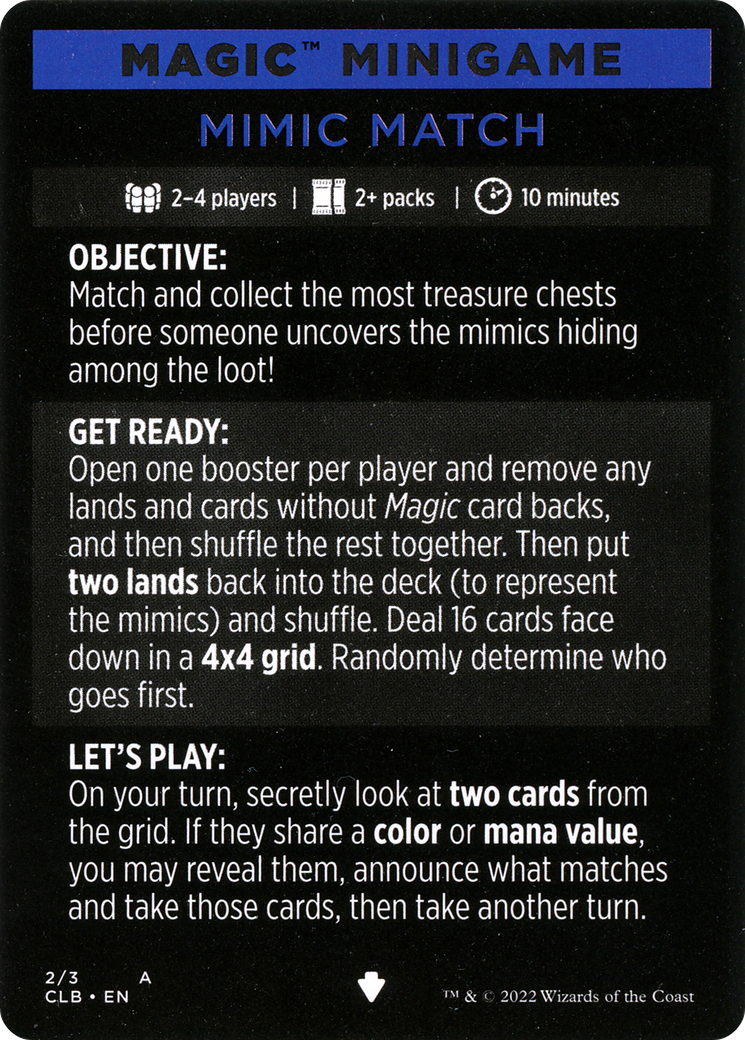 Mimic Match (Magic Minigame) [Commander Legends: Battle for Baldur's Gate Minigame] | Game Master's Emporium (The New GME)