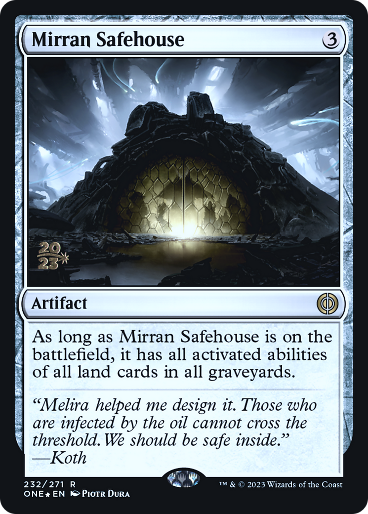 Mirran Safehouse [Phyrexia: All Will Be One Prerelease Promos] | Game Master's Emporium (The New GME)