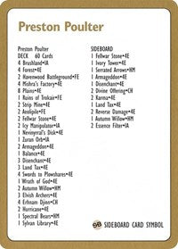 1996 Preston Poulter Decklist Card [World Championship Decks] | Game Master's Emporium (The New GME)