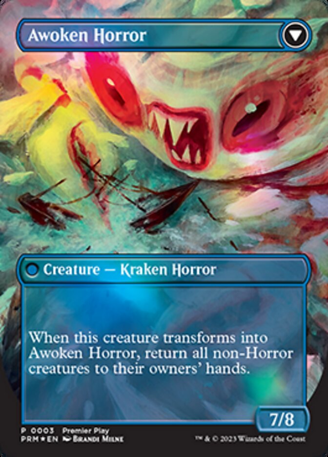 Thing in the Ice // Awoken Horror (Borderless Alternate Art) [Regional Championship Qualifiers 2023] | Game Master's Emporium (The New GME)