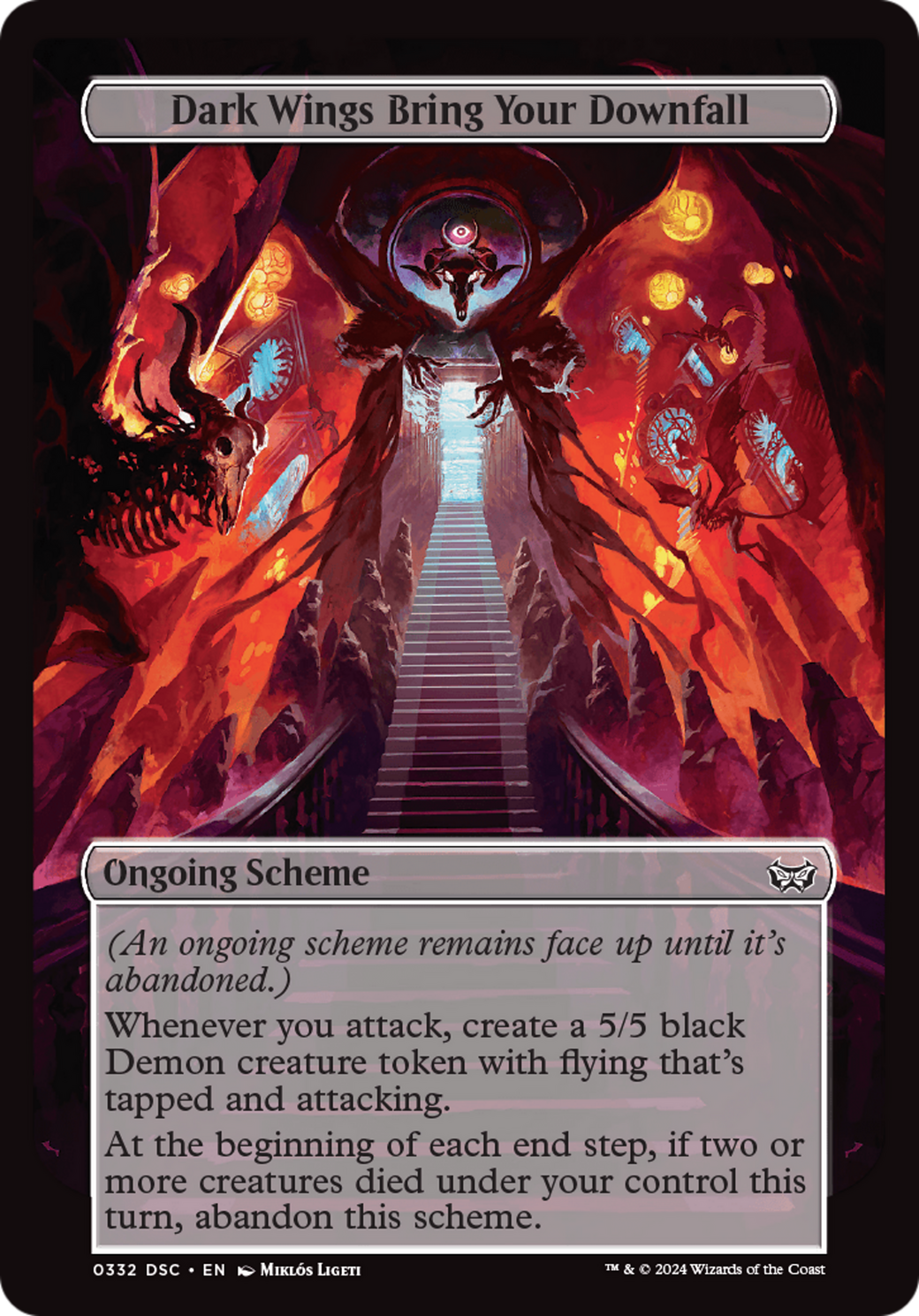 Dark Wings Bring Your Downfall (Full Art) [Duskmourn: Archenemy] | Game Master's Emporium (The New GME)