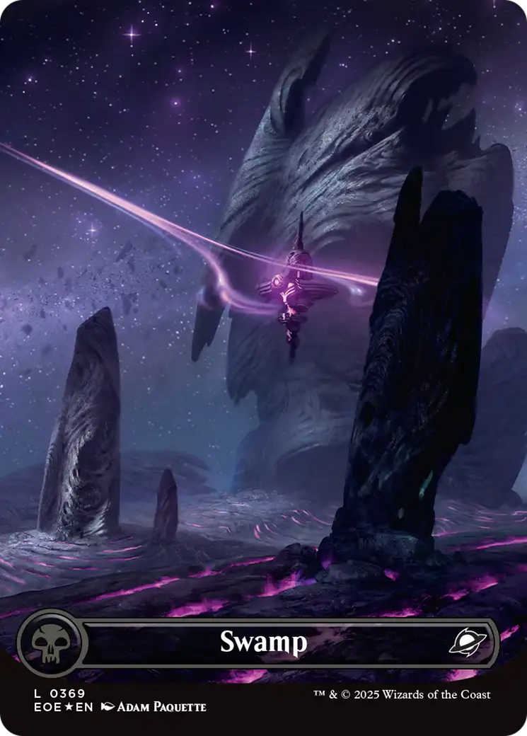Swamp (0369) (Borderless) (Galaxy Foil) [Edge of Eternities] | Game Master's Emporium (The New GME)