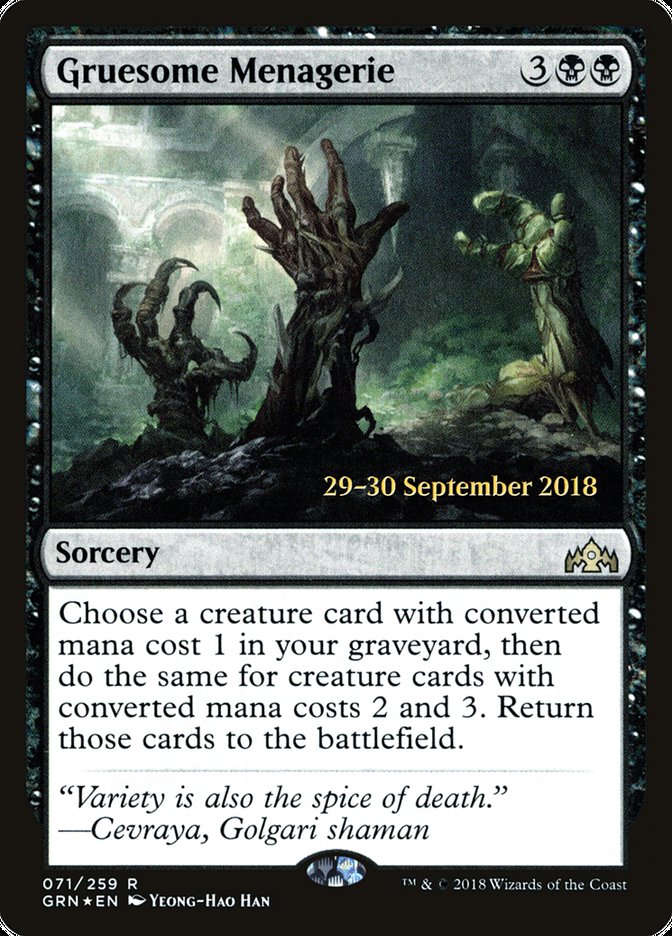 Gruesome Menagerie [Guilds of Ravnica Prerelease Promos] | Game Master's Emporium (The New GME)