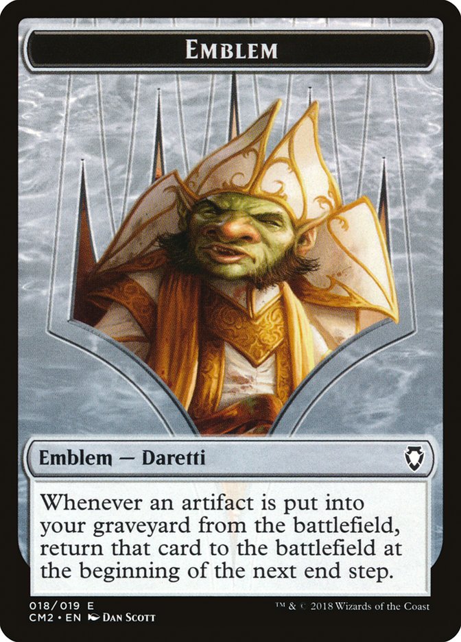 Daretti, Scrap Savant Emblem [Commander Anthology Volume II Tokens] | Game Master's Emporium (The New GME)