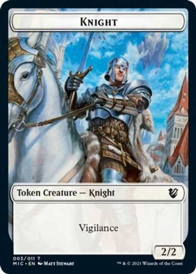 Wolf // Knight Double-Sided Token [Innistrad: Midnight Hunt Commander Tokens] | Game Master's Emporium (The New GME)