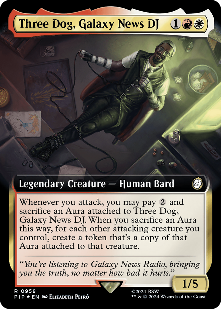 Three Dog, Galaxy News DJ (Extended Art) (Surge Foil) [Fallout] | Game Master's Emporium (The New GME)